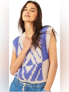 Free People Diamonds for Days Sweater Vest